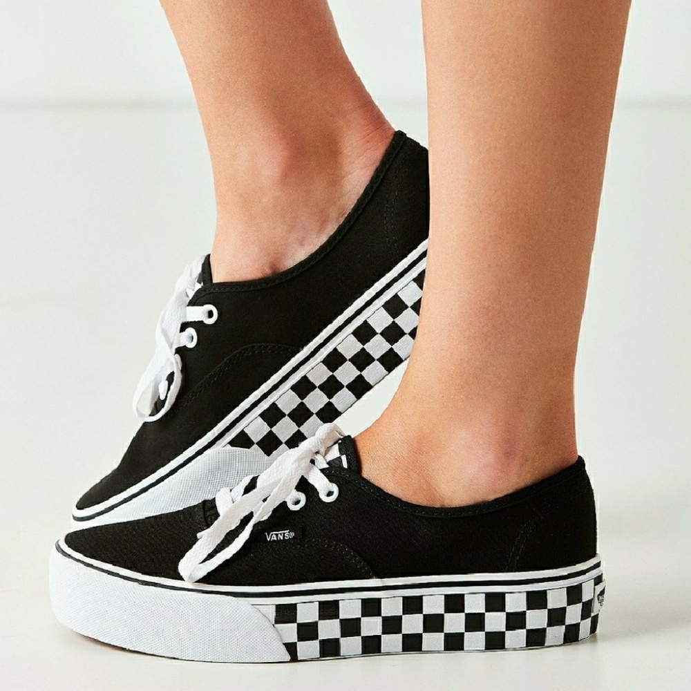Platform checkered vans